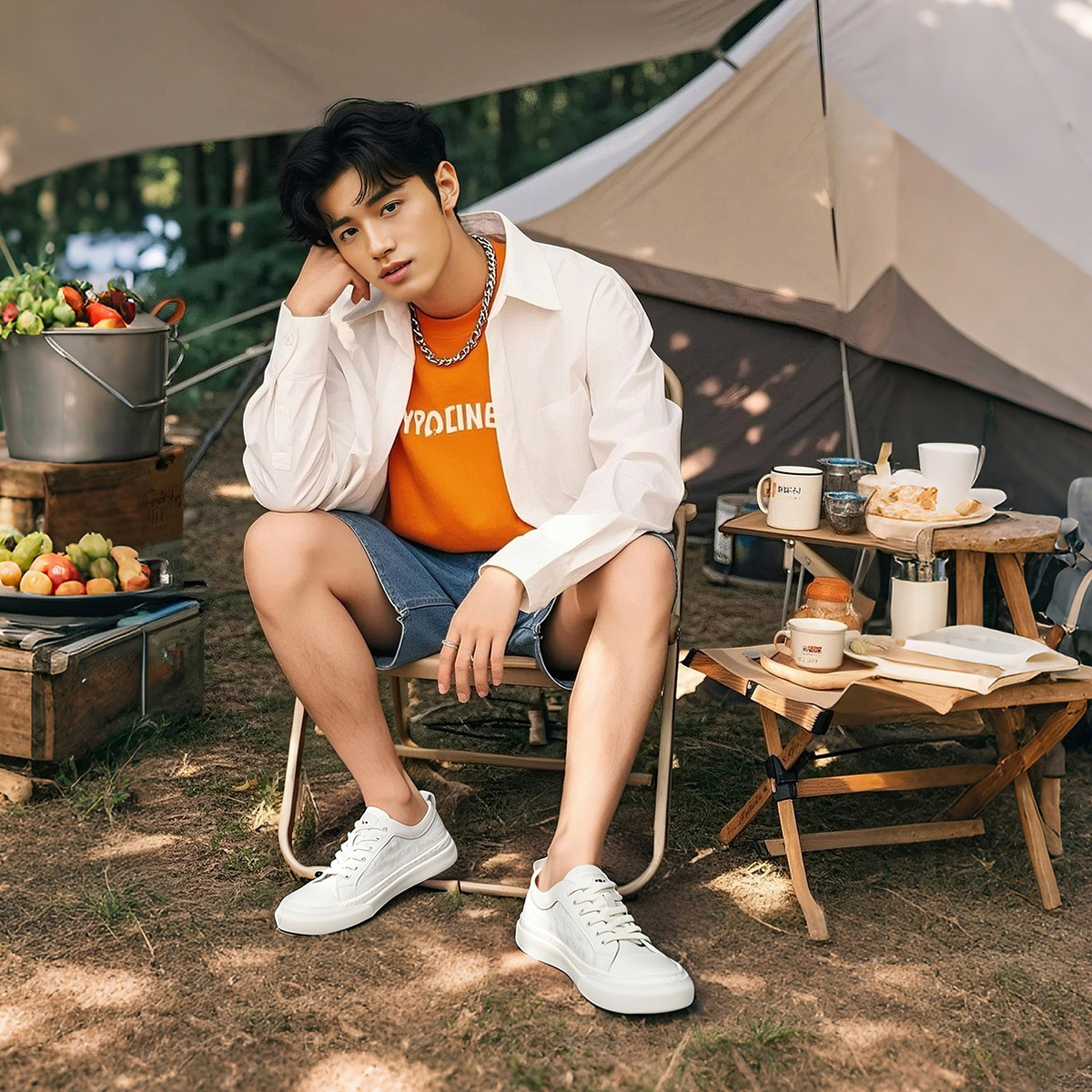 All White Low Top Casual Plaid Skate Shoes - Image 5