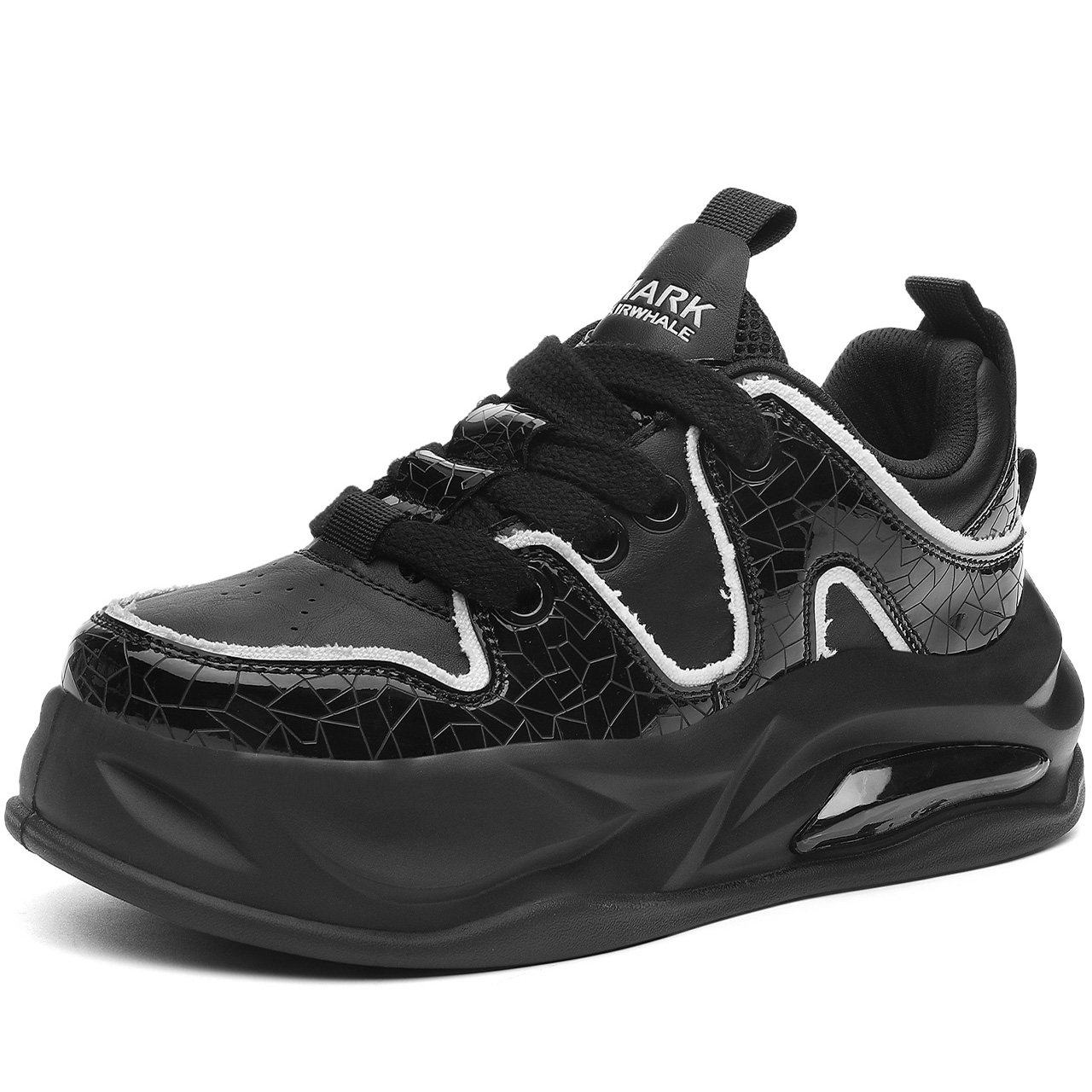 Crack Texture Frayed Edge Air Cushion Breathable Chunky Sneakers - Image 3