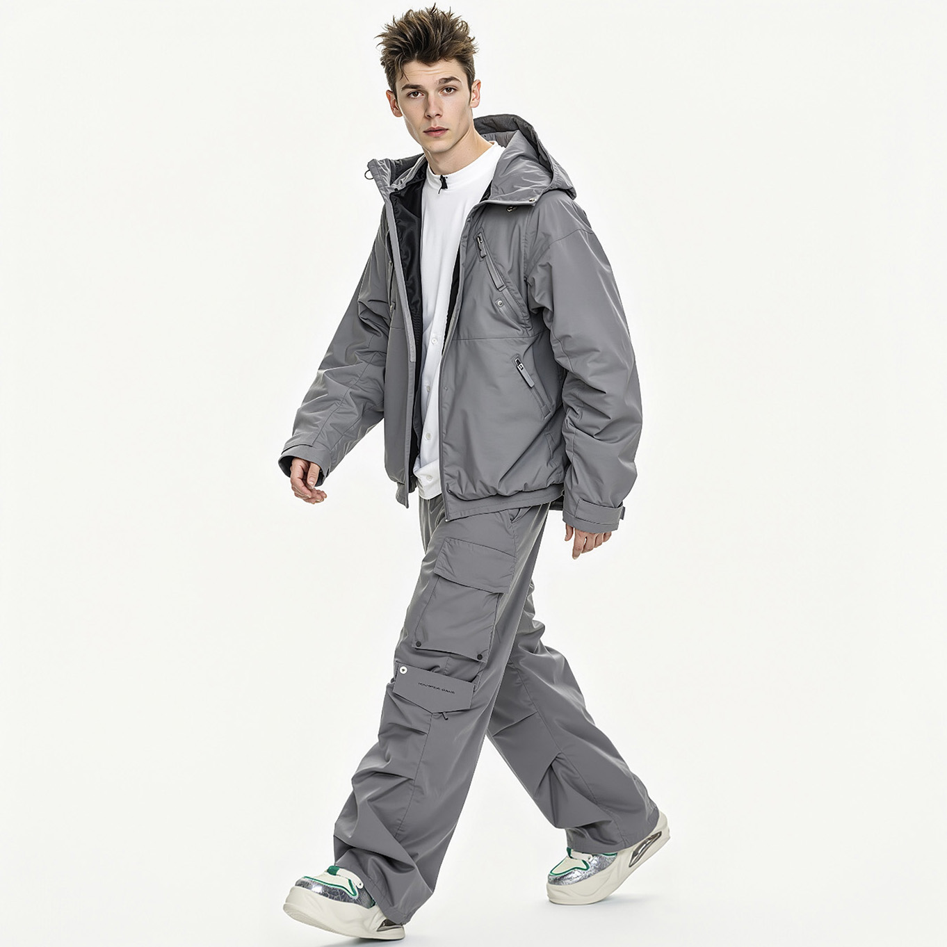 Crack Texture Frayed Edge Air Cushion Breathable Chunky Sneakers - Image 6