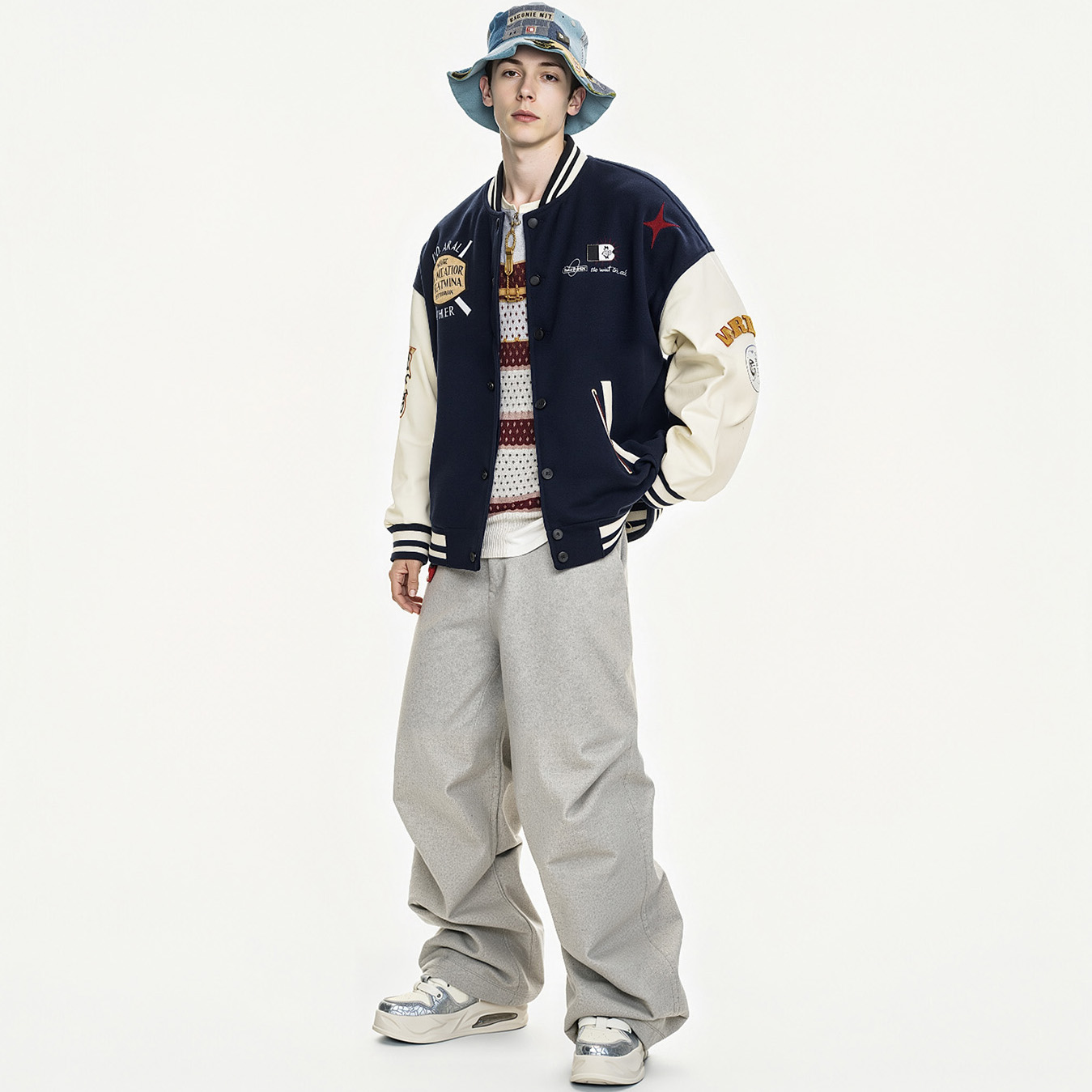 Crack Texture Frayed Edge Air Cushion Breathable Chunky Sneakers - Image 5