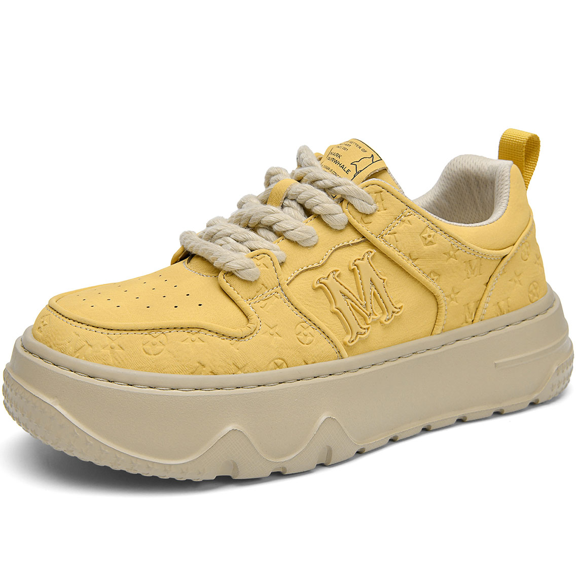 Embossed M Brand Thick Rope Laces Breathable Chunky Sneakers - Image 2