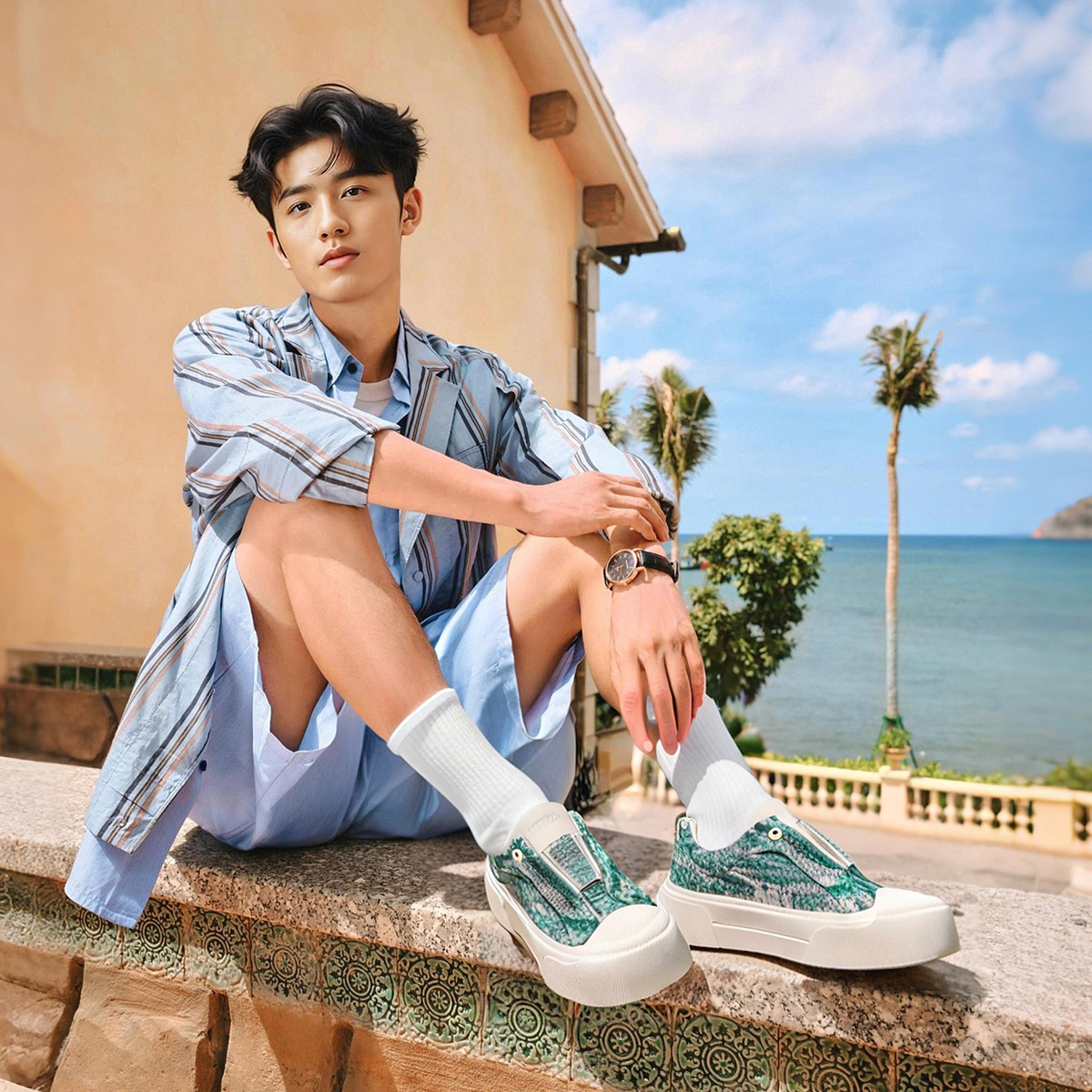 Low Top Slip On Breathable Paneled Chunky Platform Skate Shoes - Image 5