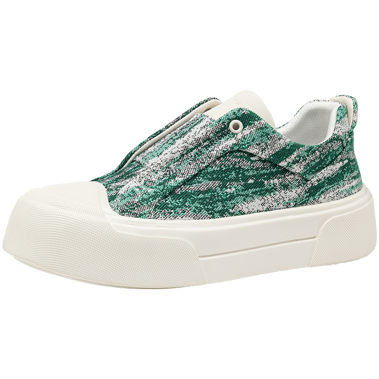 Low Top Slip On Breathable Paneled Chunky Platform Skate Shoes - Image 2