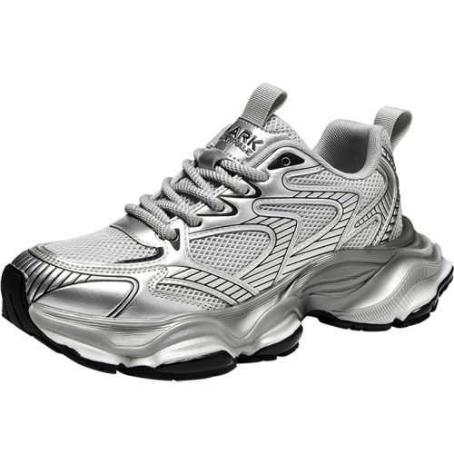 Mens Athletic Height Increasing Mesh Color Block Dad Shoes