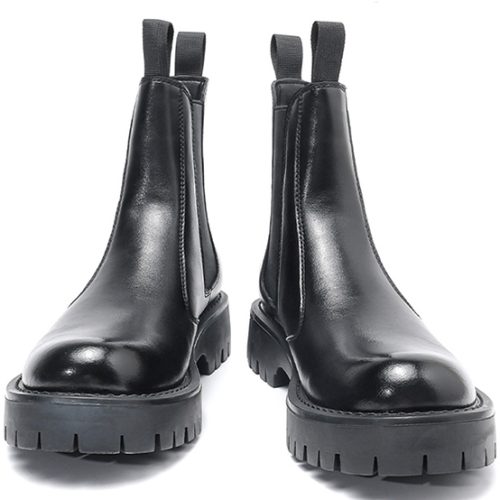 Alternative view of Mens Black Leather Chelsea Boots Without Laces