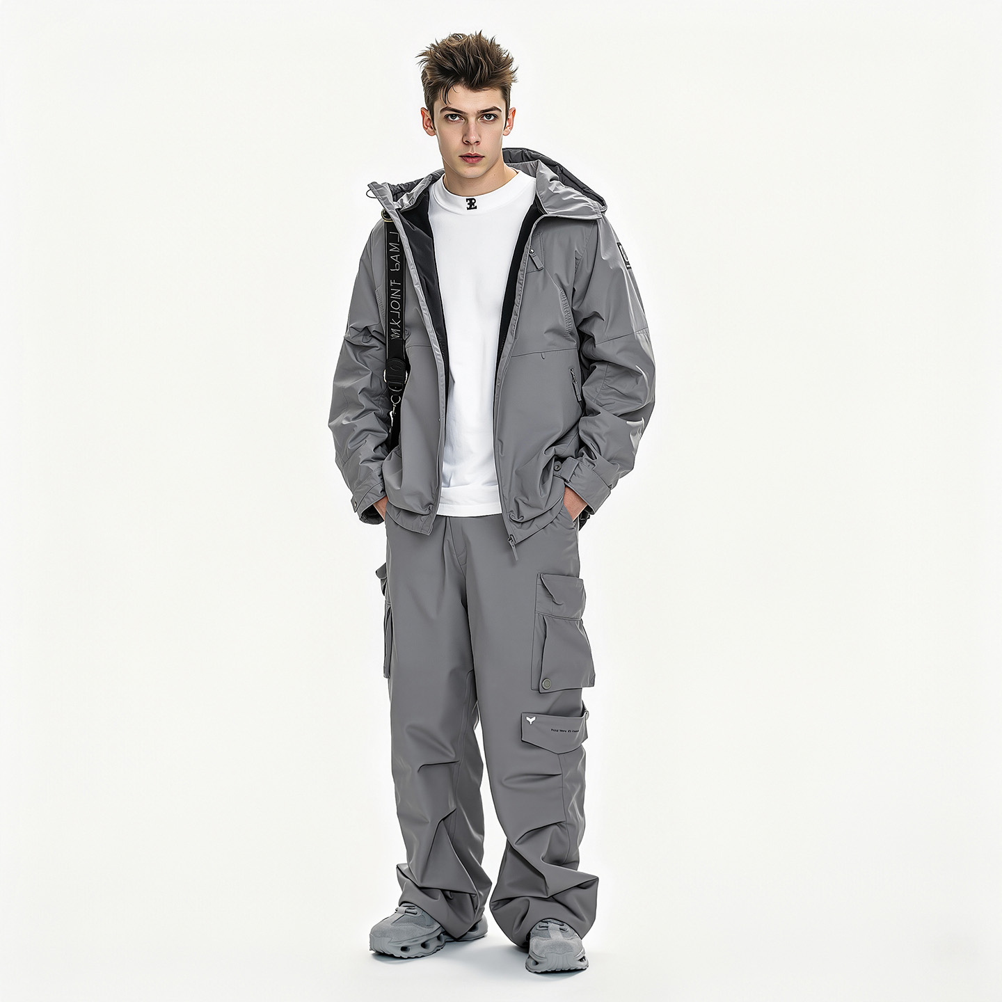 Mens Breathable Chunky Dad Sneakers with Wavy Cutout Sole - Image 4