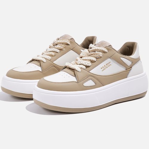 Alternative view of Mens Breathable Color Block Laces Platform Skate Shoes