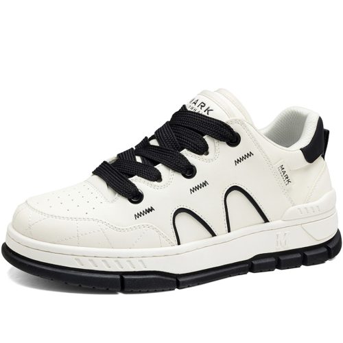 Mens Breathable Lace Up Platform Sneakers with Layered Side