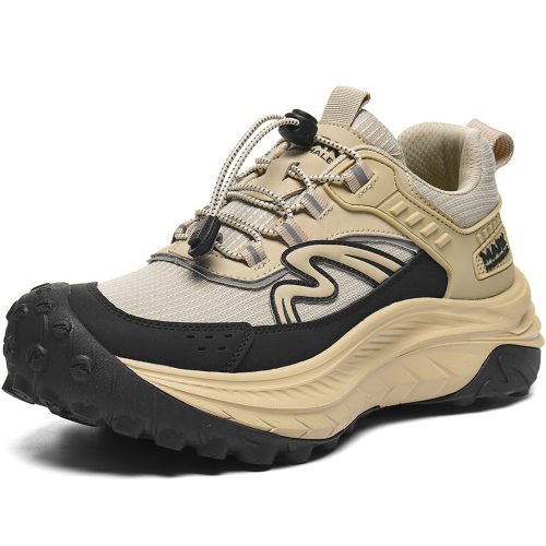 Mens Breathable Non Slip Outdoor Wave Chunky Sneakers with Quick Lace System