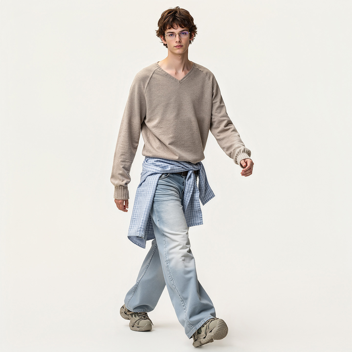 Mens Breathable Platform Trendy Sneakers with Metal Eyelet Fastened Multi Laces - Image 5