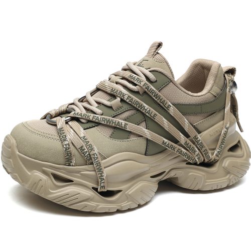 Mens Breathable Platform Trendy Sneakers with Metal Eyelet Fastened Multi Laces