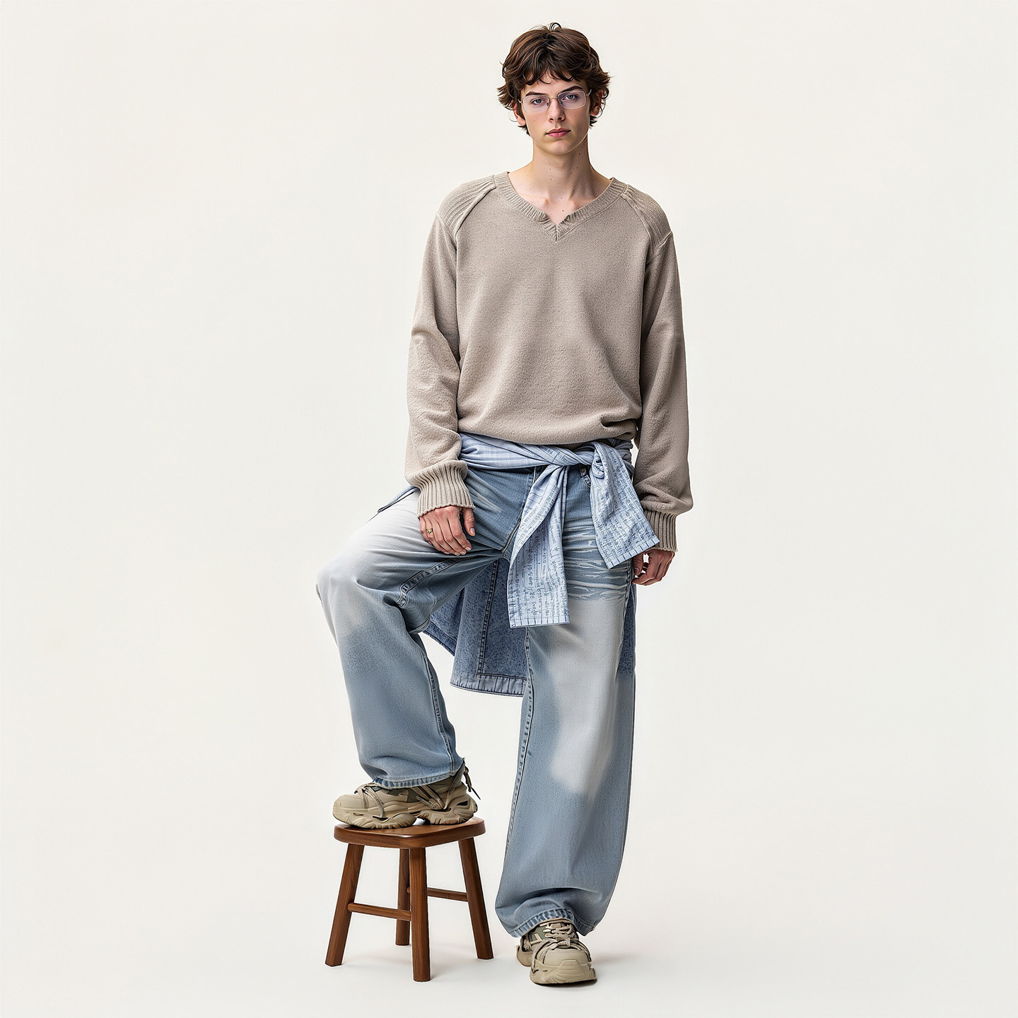 Mens Breathable Platform Trendy Sneakers with Metal Eyelet Fastened Multi Laces - Image 7