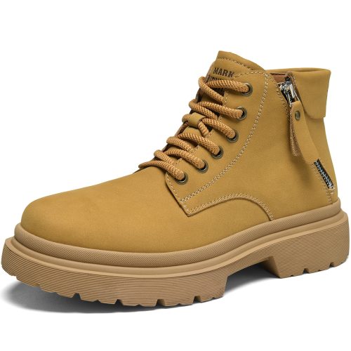 Mens British Inspired Outdoor Side Zip Chunky High Top Boots