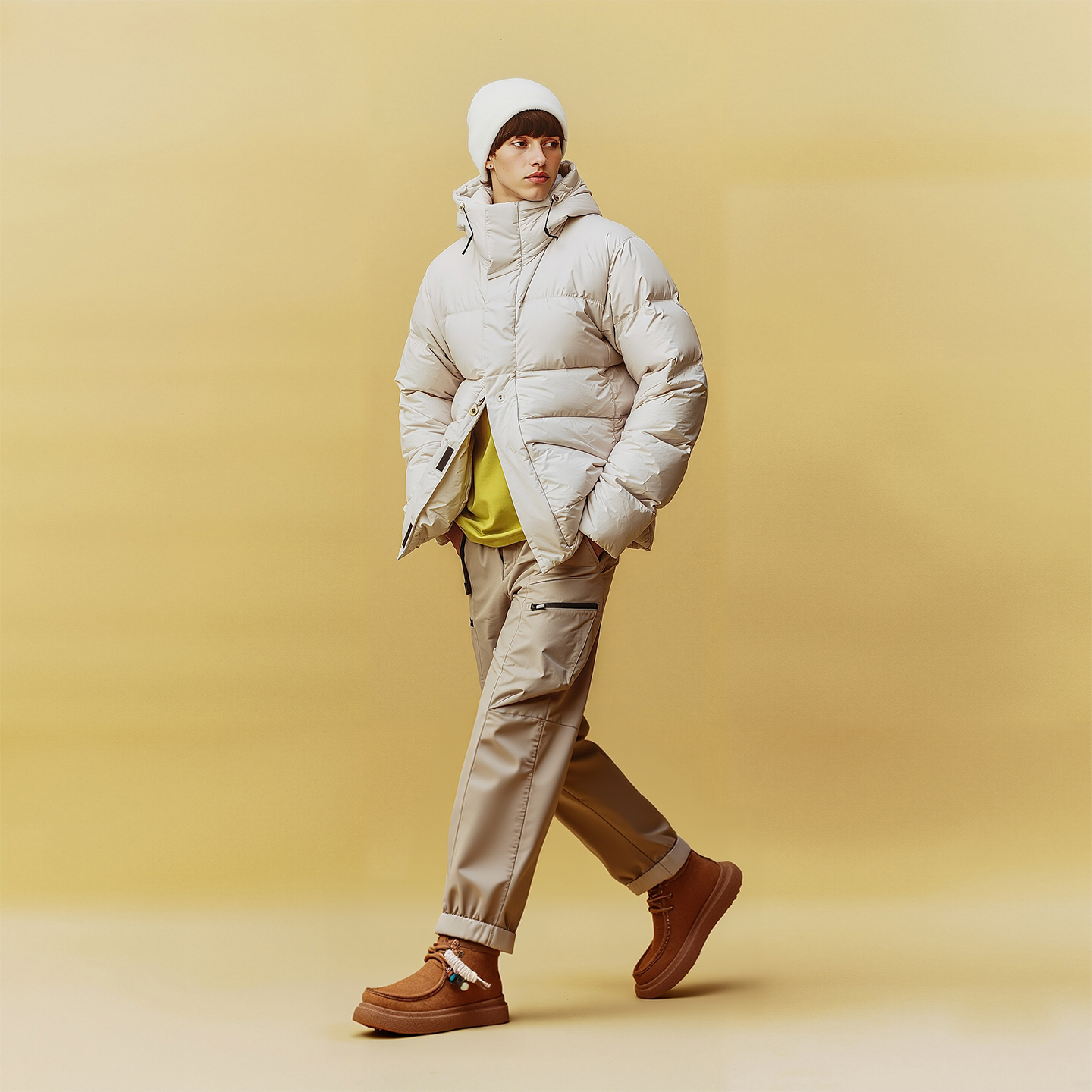 Mens Brushed Suede Thick Soled Casual Ankle Boots with Bead Embellishments - Image 4