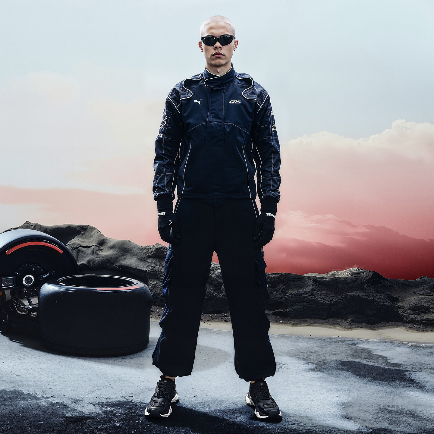 Mens Chunky Sole Swirl Textured Distressed Trendy Sneakers - Image 8