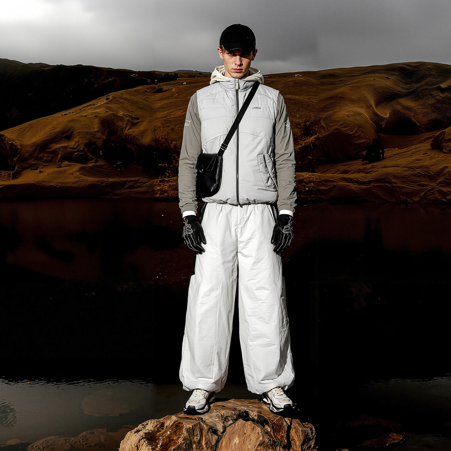 Mens Chunky Sole Swirl Textured Distressed Trendy Sneakers - Image 5