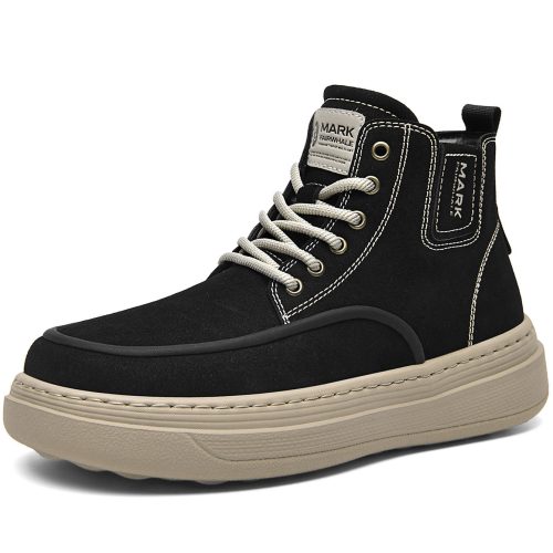Mens Chunky Suede High Top Skate Shoes with Contrast Stitching