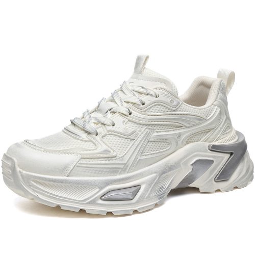 Mens Color Rubbing Mechanical Style Breathable Platform Chunky Sneakers