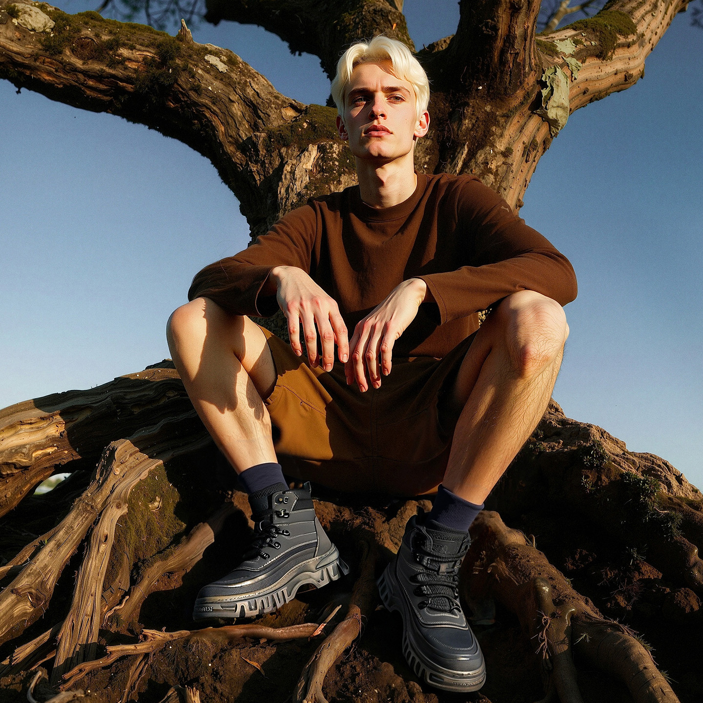 Mens Color Rubbing Vintage Waterproof Work Boots with Zigzag Serrated Texture - Image 8