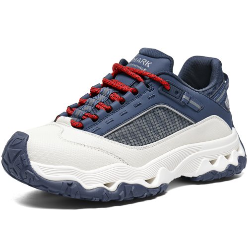 Mens Colorblock Paneling Chunky Sneakers with Wavy Cutout Sole