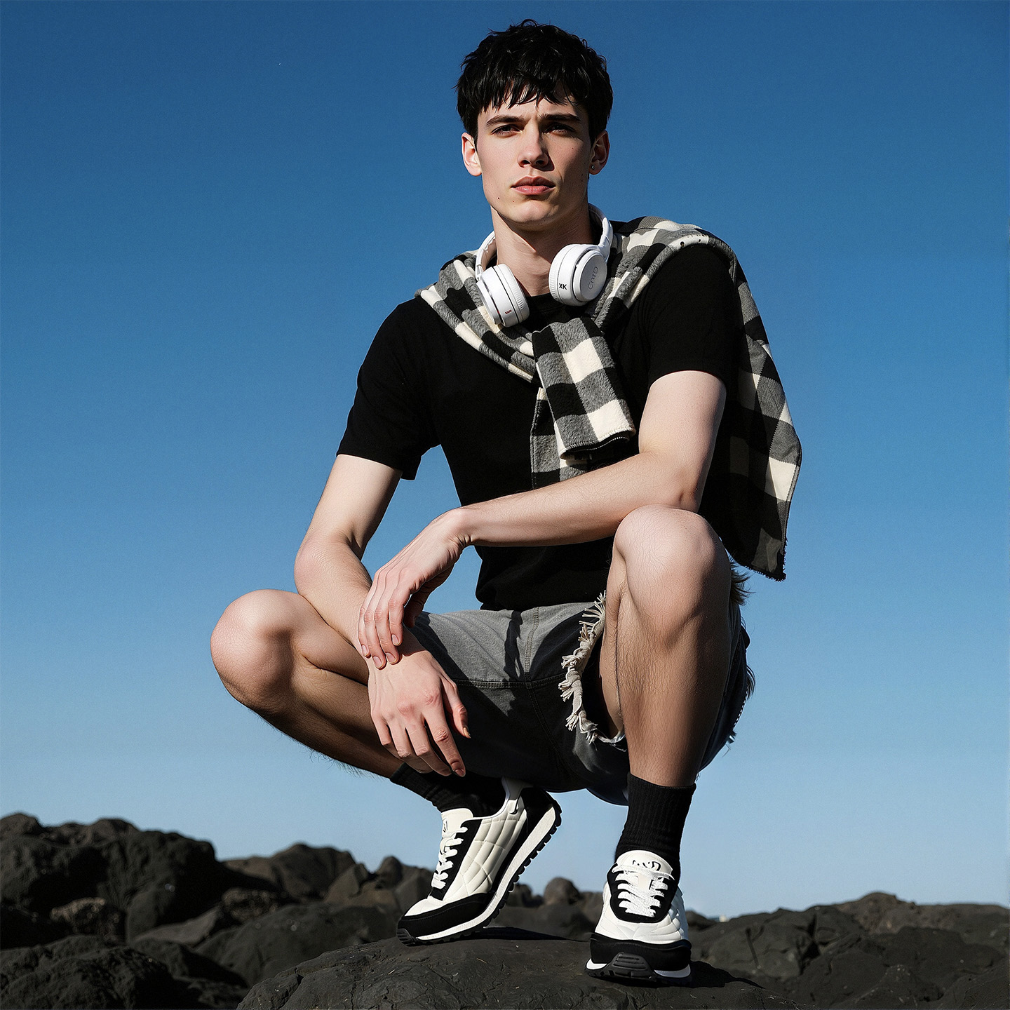 Mens Distressed German Trainer Sneakers with Flexible Soft Sole - Image 6