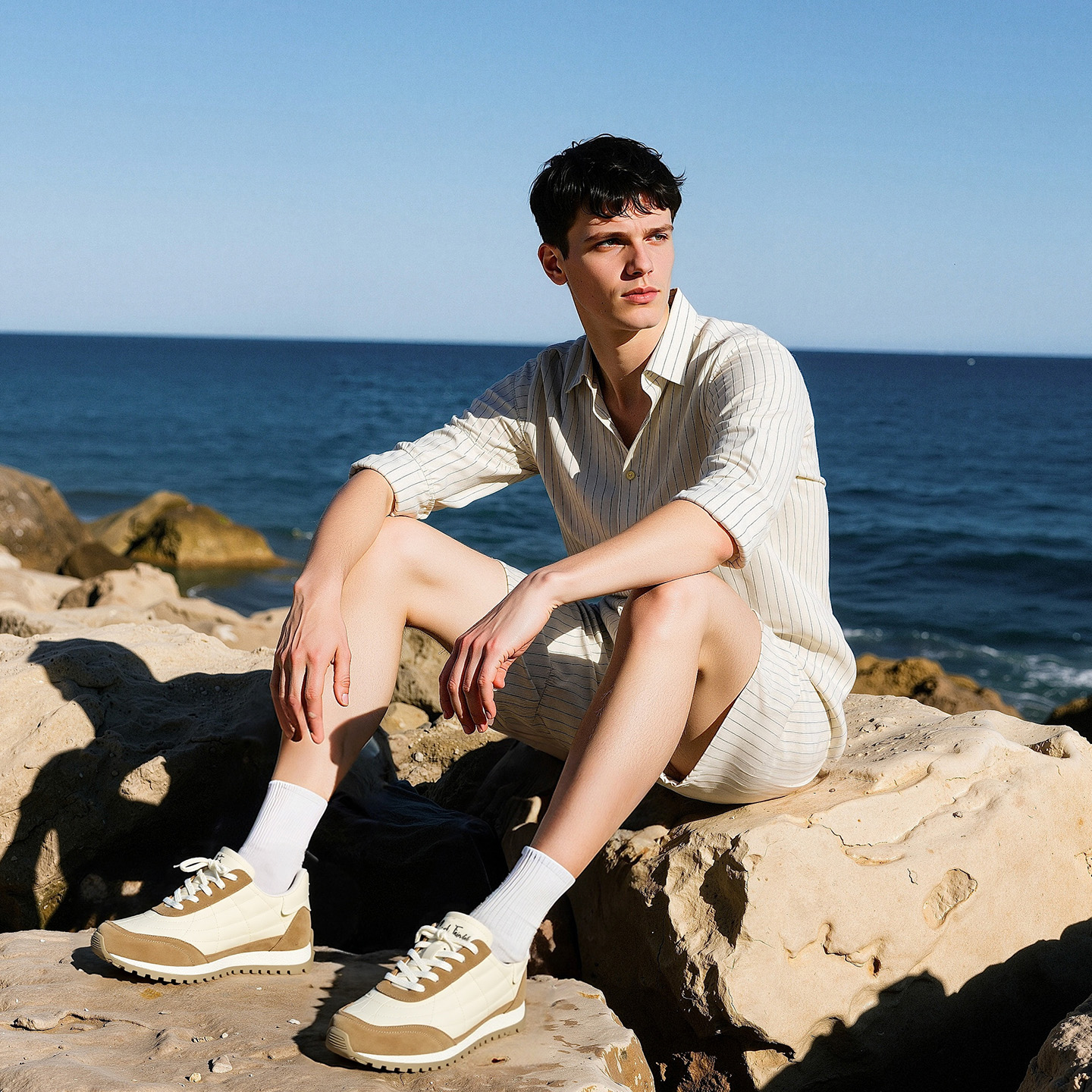 Mens Distressed German Trainer Sneakers with Flexible Soft Sole - Image 9