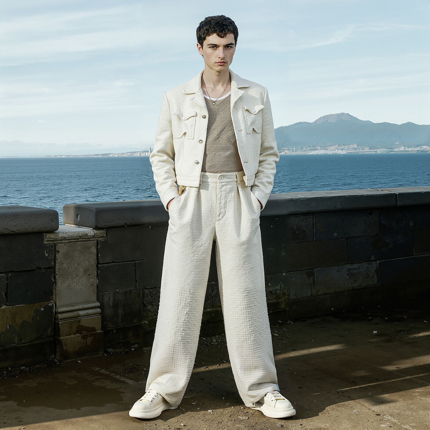 Mens Distressed Platform Skate Shoes with Graffiti Print - Image 3