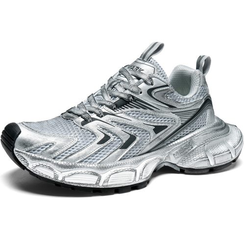 Mens Distressed Vintage Aged Stripes Chunky Sole Breathable Sneakers