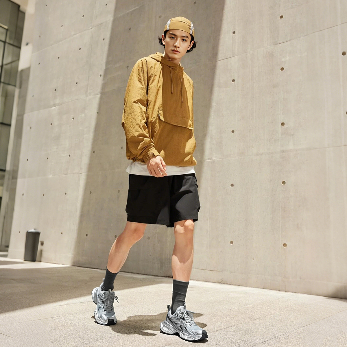 Mens Distressed Vintage Aged Stripes Chunky Sole Breathable Sneakers - Image 7