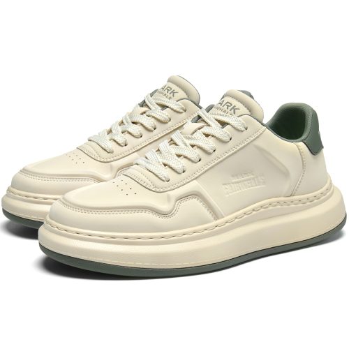 Alternative view of Mens Embossed Soft Leather Breathable Platform Skate Shoes