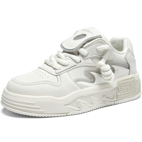 Mens Flame Motif Patchwork Layered Fashion Skateboard Shoes