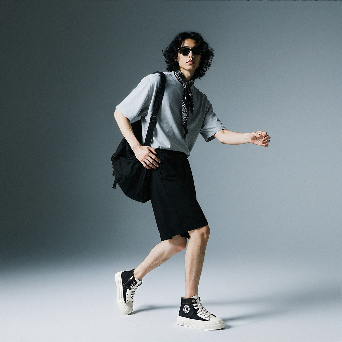 Mens High Top Colorblock Platform Canvas Shoes with Side Zipper - Image 5