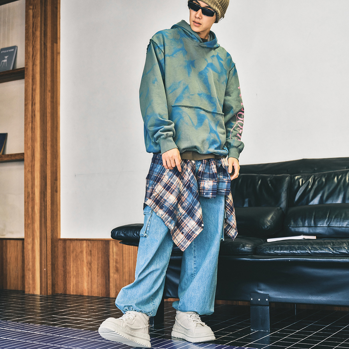 Mens High Top Leather Platform Casual Skate Shoes - Image 3