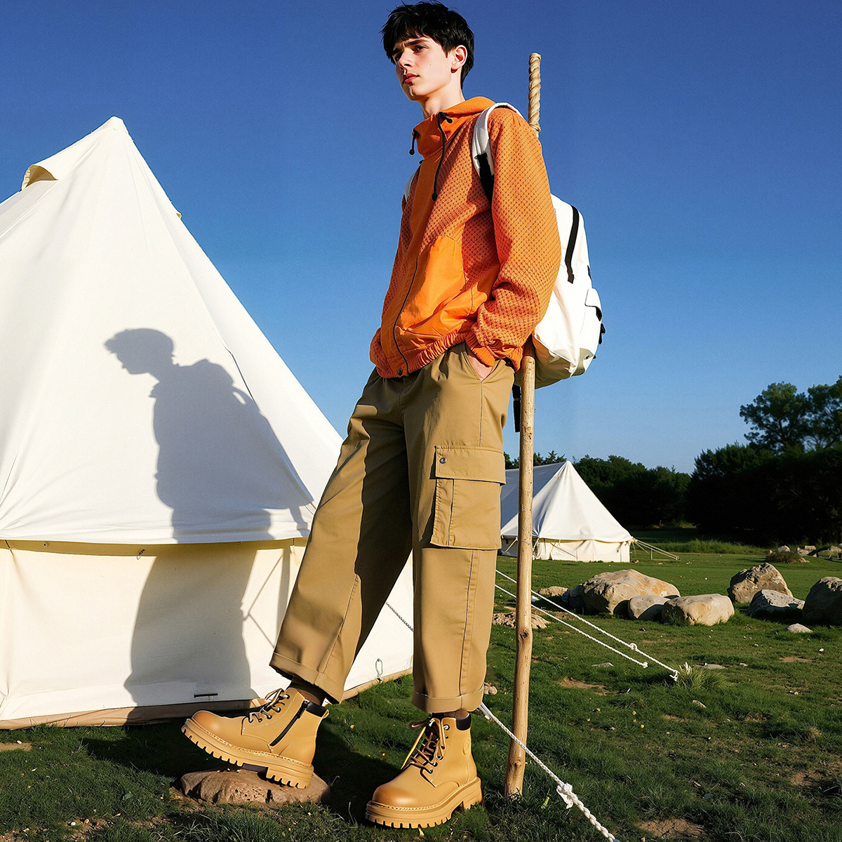 Mens High Top Waterproof Leather Doc Martens Boots with Lace Up - Image 5