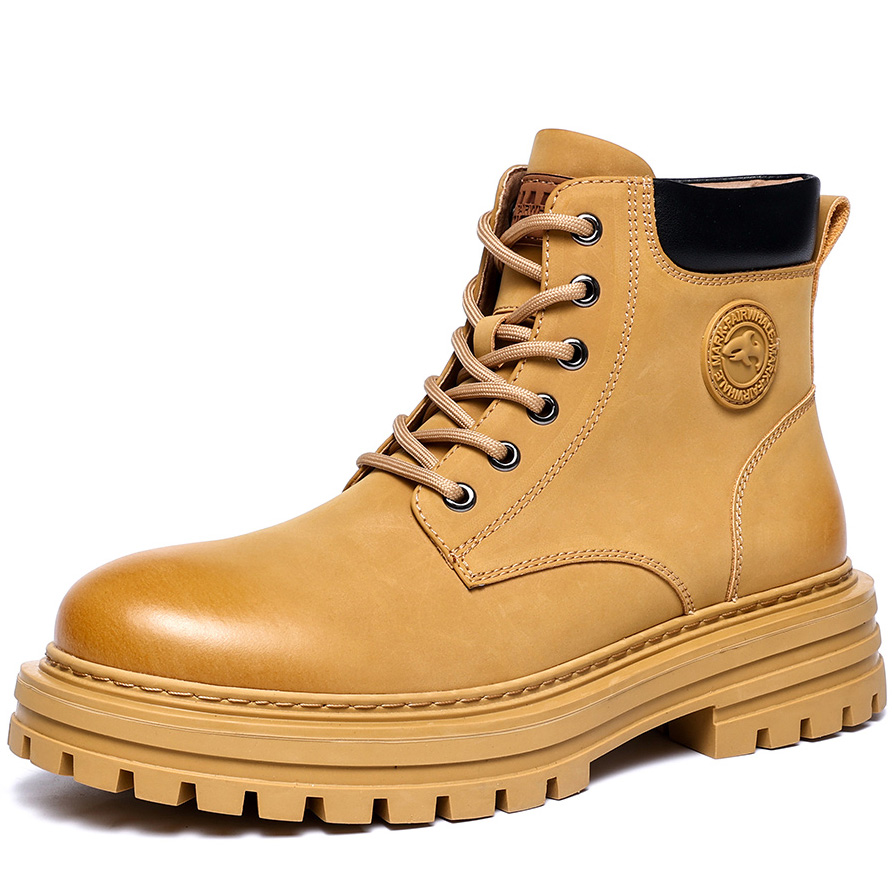 Mens High Top Waterproof Leather Doc Martens Boots with Lace Up