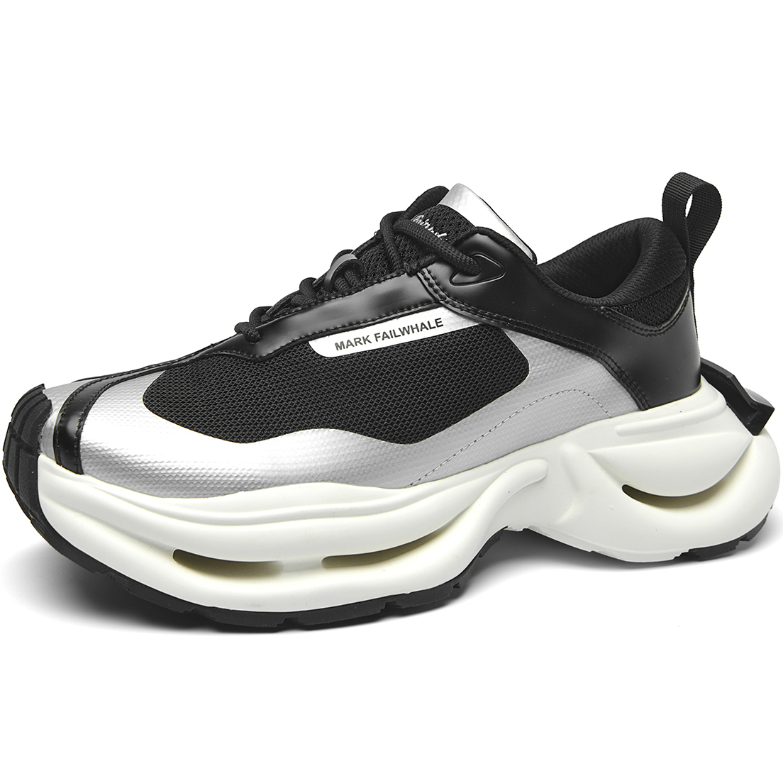 Mens Irregularly Spliced Mesh Sneakers with Chunky Cutout Sole