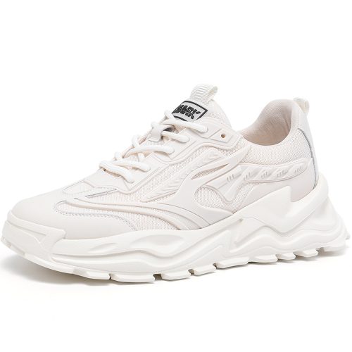 Mens Lace Up Mesh Wave Sole Chunky Platform Dad Sneakers