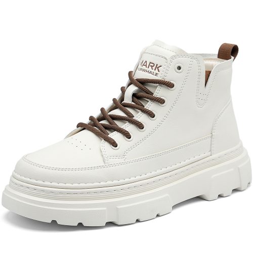 Mens Light Colored Chunky Casual Boots with Hidden Elastic Gusset Collar
