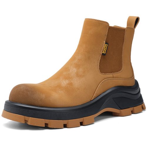 Mens Lugged Outsole Slip Resistant Chelsea Boots
