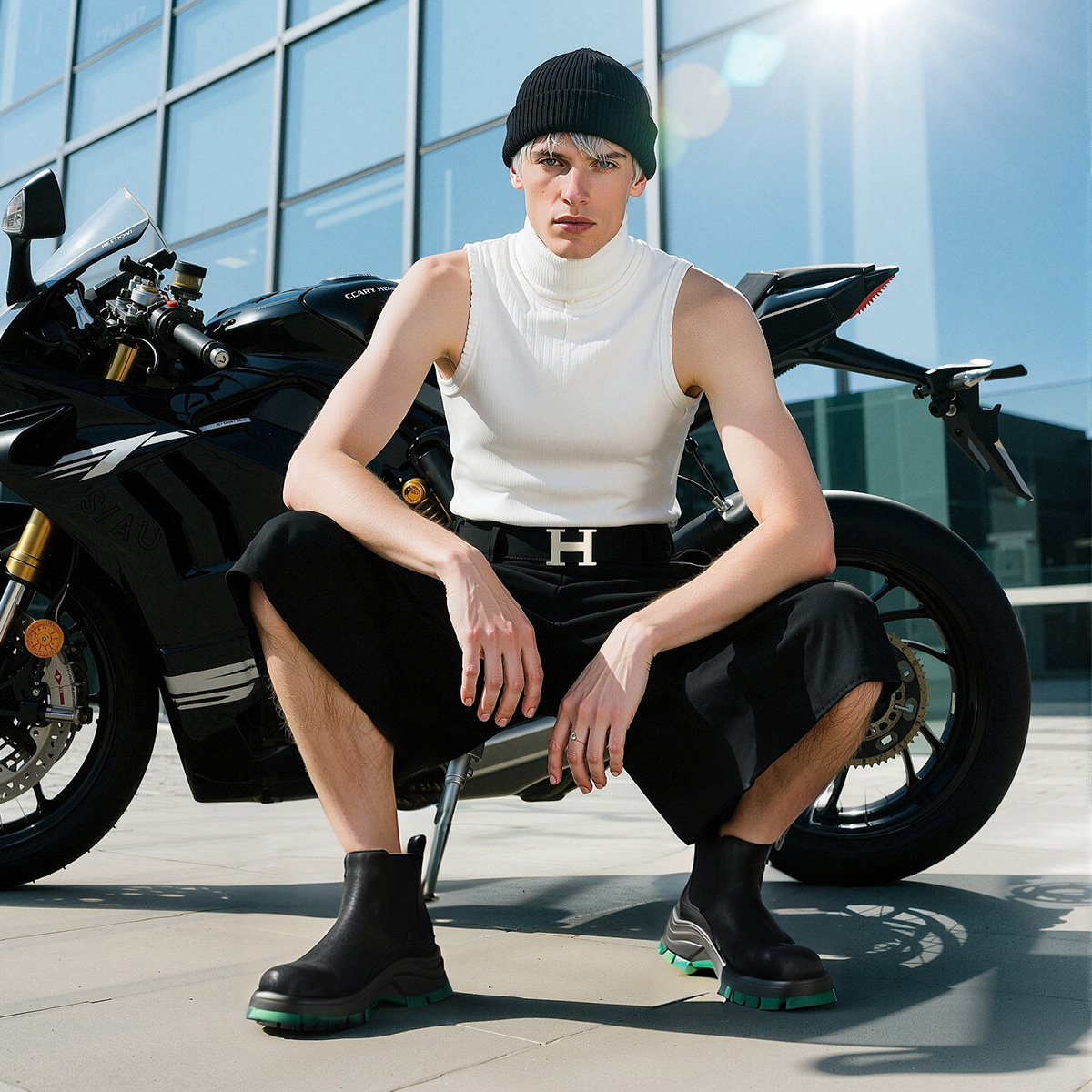 Mens Lugged Outsole Slip Resistant Chelsea Boots - Image 6