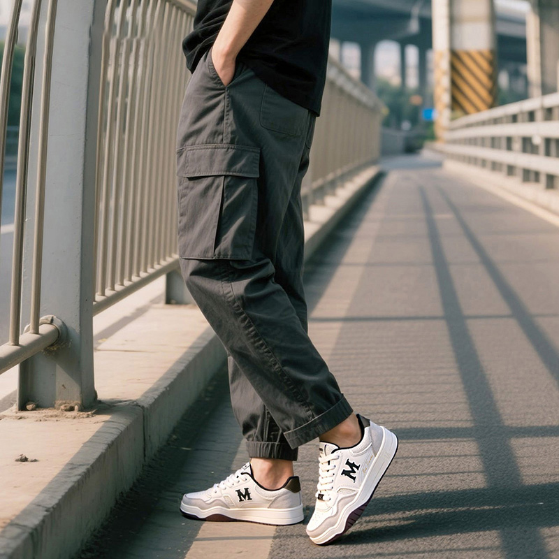 Mens M Letter Colorblock Platform Slip Resistant Skate Shoes - Image 5