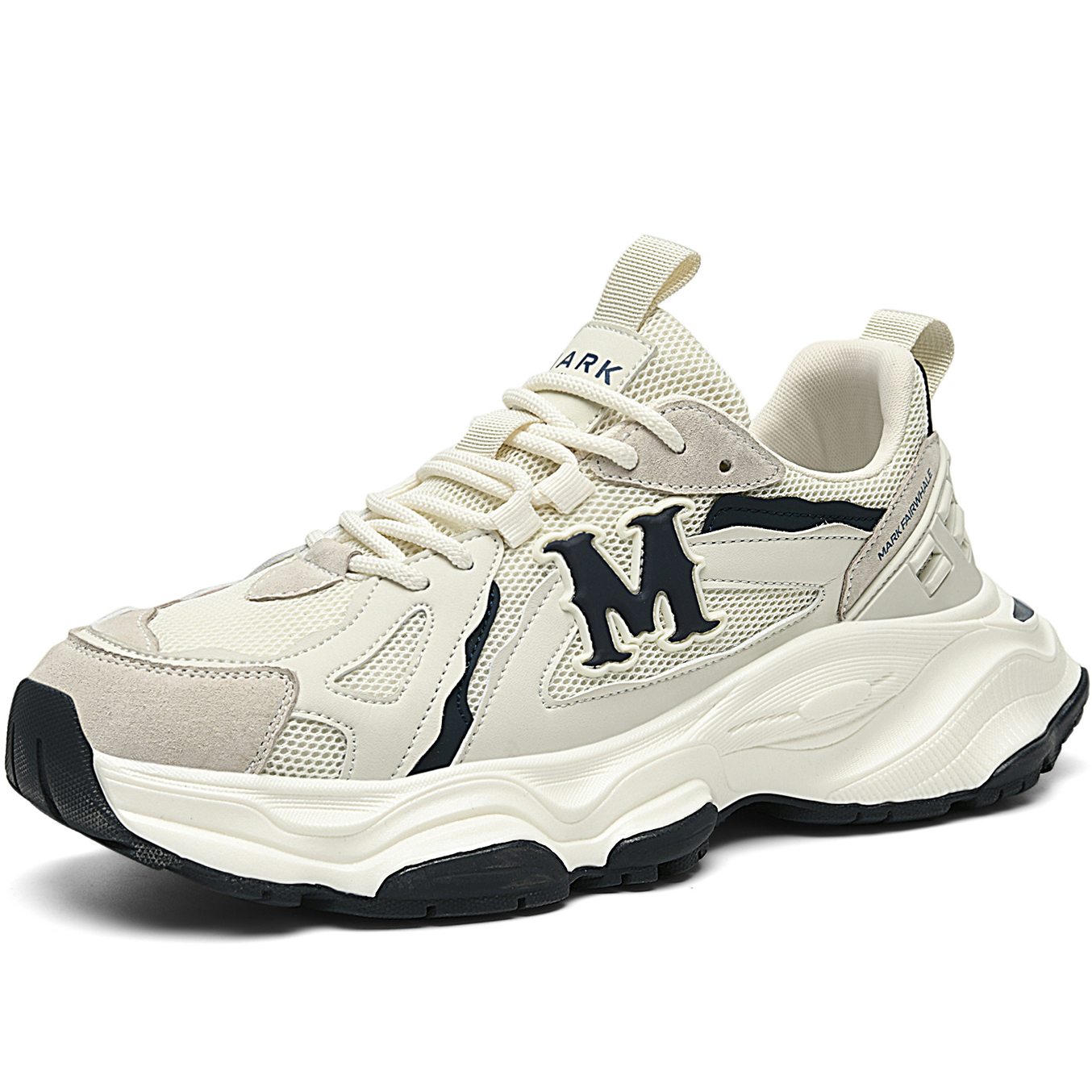 Mens M Logo Breathable Mesh Lace Up Chunky Dad Shoes - Image 2