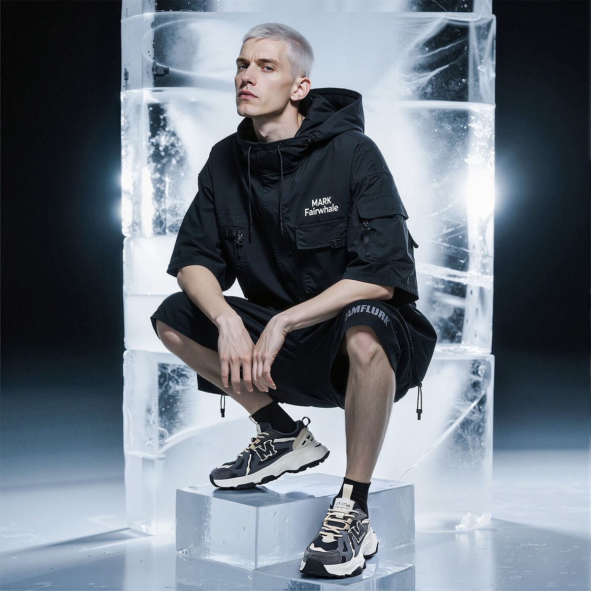 Mens M Logo Breathable Mesh Lace Up Chunky Dad Shoes - Image 3