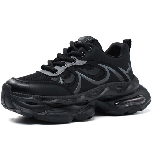 Mens Mesh Widened Outsole Air Fashion Sneakers with Graphic Lines