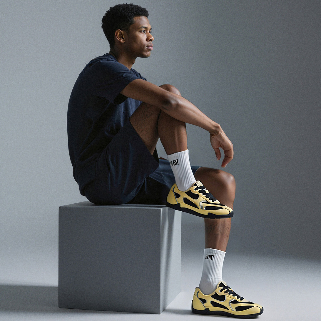 Mens Mesh and Leather Patchwork Lightweight German Army Sneakers - Image 6