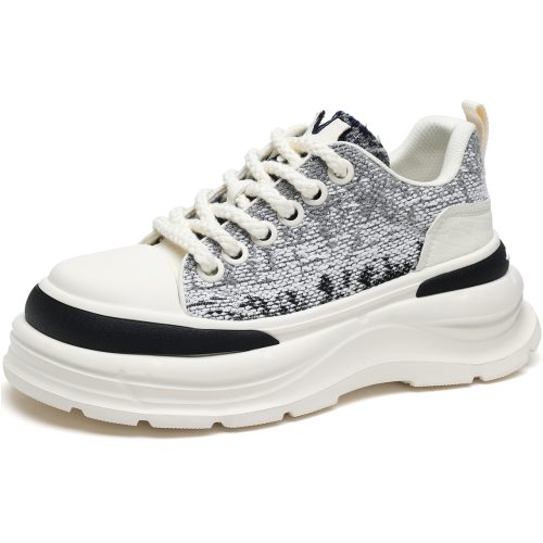 Mens Multi Tone Blend Glitter Knit Platform Sneakers