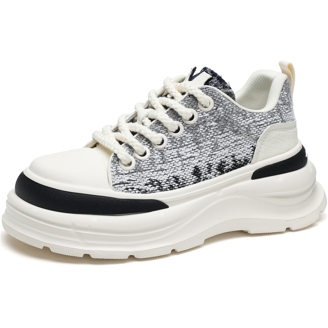 Mens Multi Tone Blend Glitter Knit Platform Sneakers