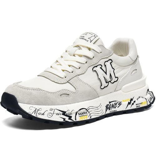 Mens Paneled Chunky Graffiti Sole Sneakers with M Logo