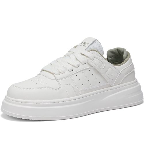 Mens Platform Leather Sneakers with Breathable Holes