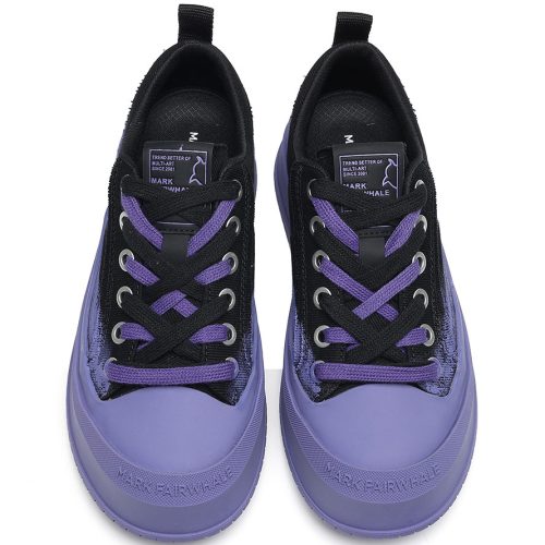 Alternative view of Mens Purple and Black Color Block Platform Skate Shoes